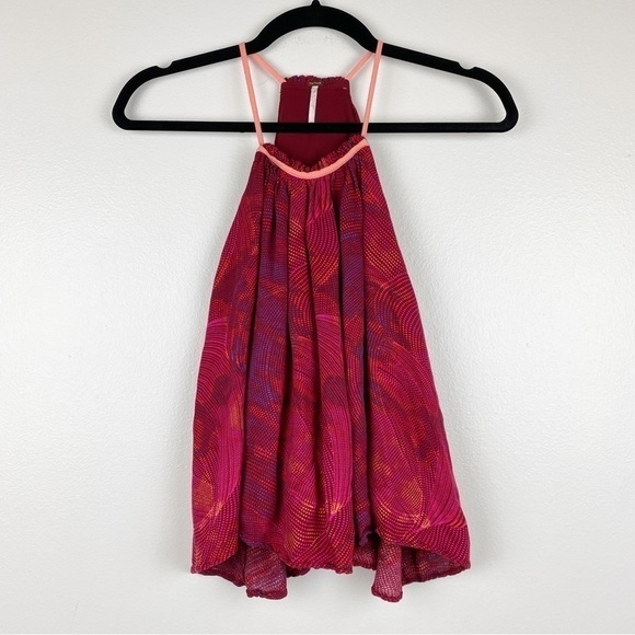 Free People Red Season In The Sun Halter Lace Up Tank Top Size XS - Picture 4 of 10